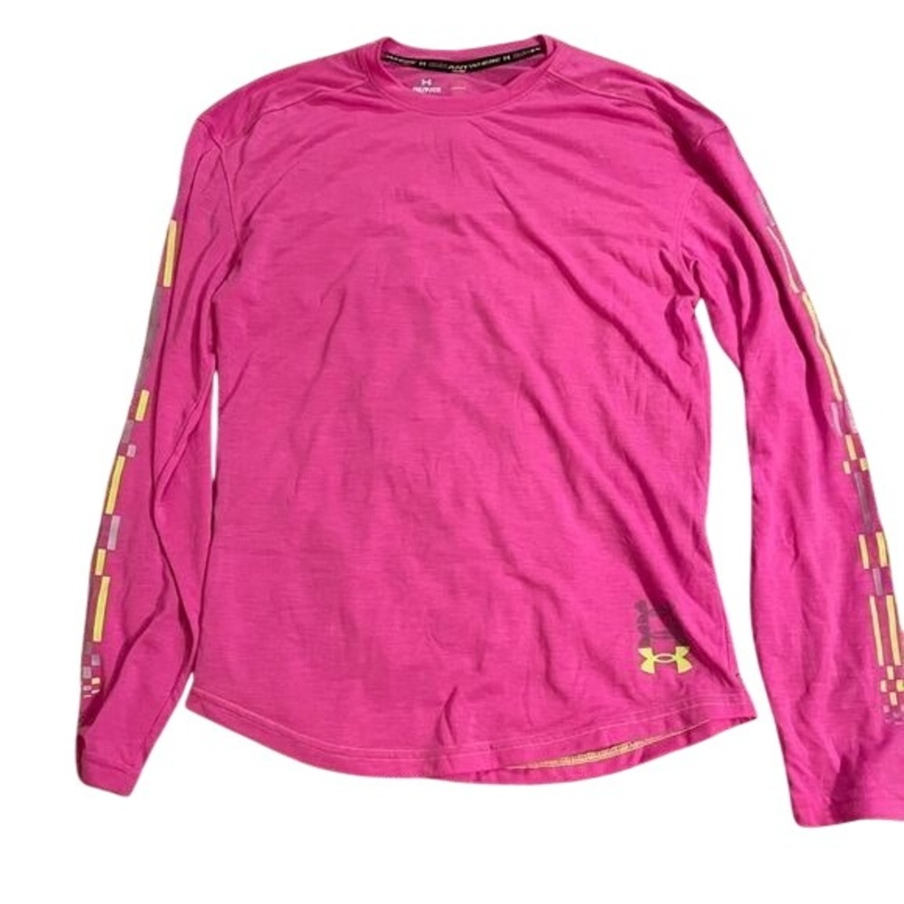 Under Armour Run Anywhere Pink Reflective Long Sleeve Running Shirt Small